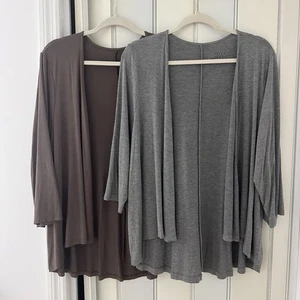 BUNDLE Torrid Super Soft Womens 2X 3/4 Sleeve Lightweight Cardigans Gray Taupe - Picture 1 of 6