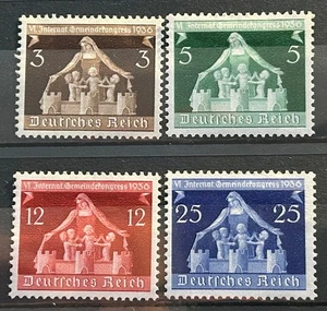 1936 German Stamps set Mi:DR 617-620 - 6th Int Local Congress MH*  /1070 - Picture 1 of 1