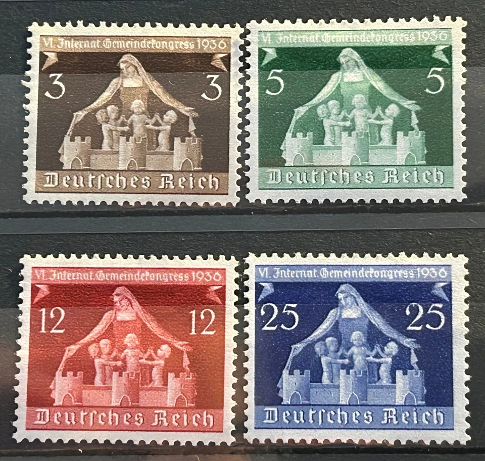 1936 German Stamps set Mi:DR 617-620 - 6th Int Local Congress MH*  /1070 - Image 1 of 1