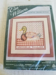 Elsa Williams gezähltes Kreuzstich-Set Greenhead Mallard Wolle Garn 3451 - Bild 1 von 6