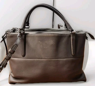 Coach Borough 30348 Retro Chic Gloved Leather Convertible Bag Gray - Image 1 of 4