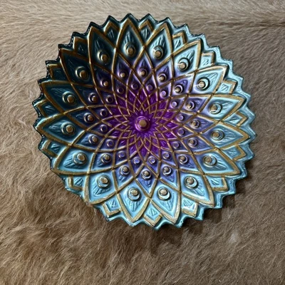 Ручная роспись 10 дюймов мозаика цветок сплав стекла птица ванна для улицы без пьедестала  - Изображение 1 из 4