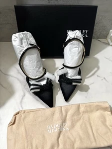 Elaine Satin spitze Stiletto-Heels Größe 6 Damen brandneu mit Karton - schwarz MP7003 - Bild 1 von 16