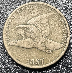 1857 Flying Eagle Cent 1c Fine Nice Type Coin - Picture 1 of 2