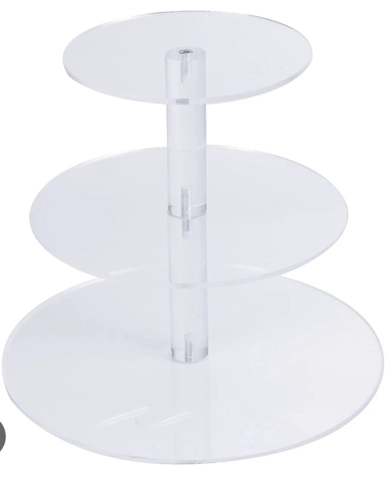 3 TIER ACRYLIC CUPCAKE STAND DESSERTS COOKIES SNACKS PARTY DISPLAY - Image 1 of 1