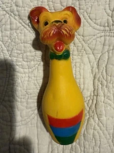Prendedor de boliche vintage de goma chirrido juguete cachorro perro Hong Kong 6 1/2" de alto - Imagen 1 de 9