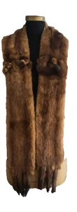 Antique Victorian Real Mink Fur Neck Scarf with Hand Muff warmer set Taxidermy - Picture 1 of 22