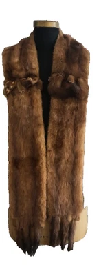 Antique Victorian Real Mink Fur Neck Scarf with Hand Muff warmer set Taxidermy - Image 1 of 4