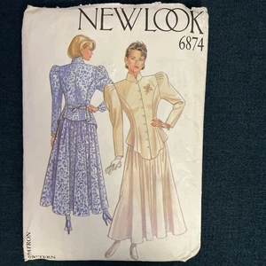 Vintage NEW LOOK Pattern 6874 NEW Victorian Style Suit Jacket/ Skirt Size 8-14 - Picture 1 of 4