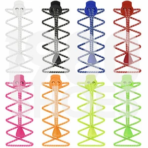 Reflective Elastic Lock Shoe Laces Running Triathlon Marathon Disability Hi Vis - Picture 1 of 9