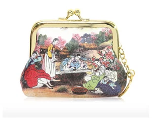 KOREAN TRADITIONAL CULTURAL LANDSCAPE COIN PURSE, COIN CHANGE PURSE,  WALLET - Picture 1 of 6