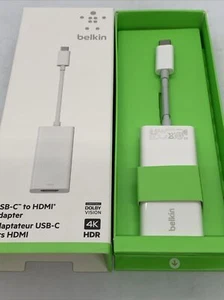 Adaptador genuino Belkin 4K 60Hz USB-C a HDMI blanco para Macbook iPad Etc tipo-C - Imagen 1 de 4