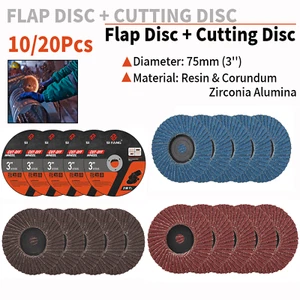 10/20 Stck. 3 Zoll Fächerscheibe Schleifscheibe Scheibe F Metall Rostentferner Werkzeug - Bild 1 von 10