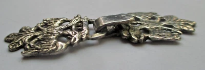 Ancienne superbe Attache argenté boucle ceinture gilet cape accessoire vintage 9 - Photo 1/3