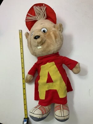 Vintage 1983 Alvin the Chipmunks Pull String Talking 18" Plush Christmas WORKS ! - Image 1 of 4