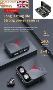Bluetooth Wireless Headphones TWS Earphones In-Ear Pods iPhone Samsung Universal - Picture 1 of 21