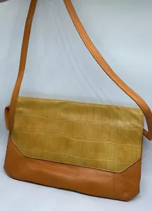 Bolso de hombro de cuero genuino Orange Bueno - Imagen 1 de 10