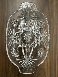 Anchor Hocking Star of David Glassware Split Divided Relish Dish - Picture 1 of 4