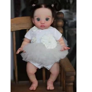 Muñeca bebé renacida con placa para el vientre de 16 pulgadas pelo enraizado artista cuerpo de tela pintado - Imagen 1 de 3