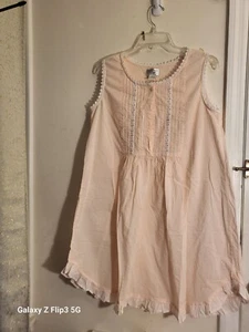 Amanda Stewart Intimates Nightgown Pink Embroidered Size Medium Made In India - Picture 1 of 7