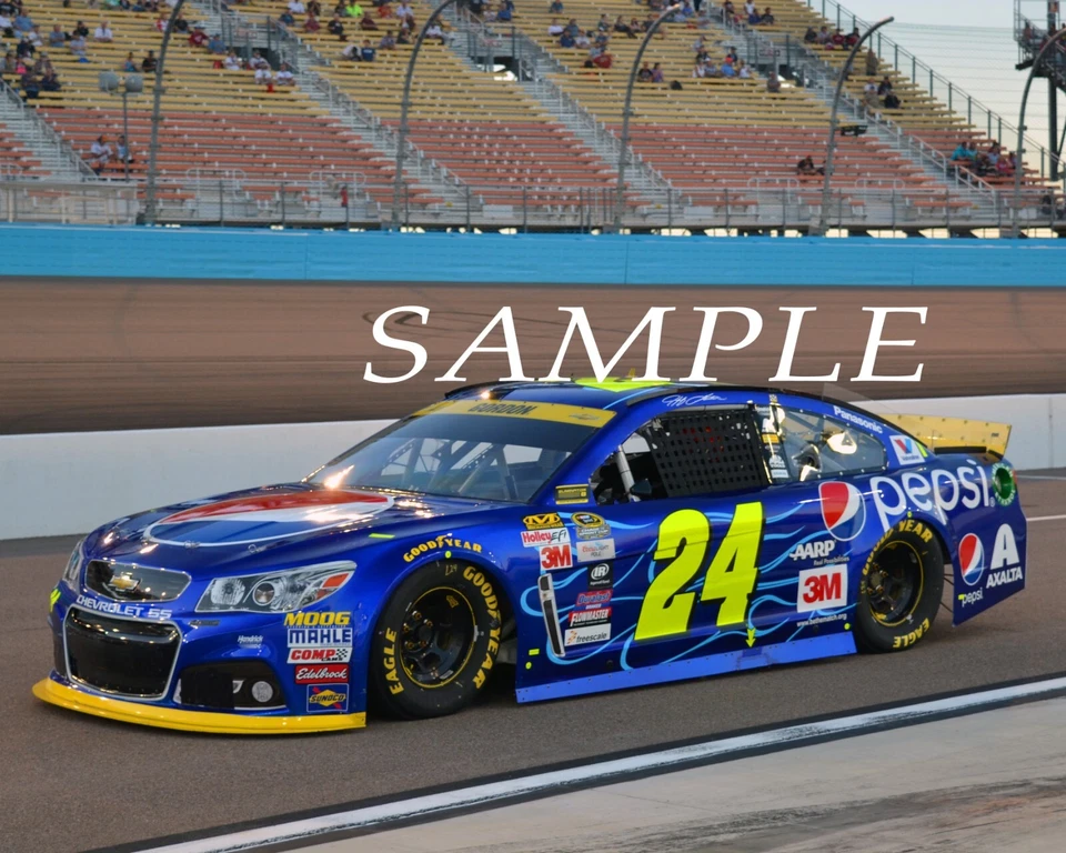 FOTO BRILLANTE JEFF GORDON #24 PEPSI CHEVY CARRERAS EN PISTA 8X10 #W3 Foto 1 de 1