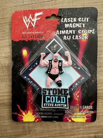 WWF Stone Cold STEVE AUSTIN Laser Cut Magnet New Old Stock Sealed WWE AEW IMPACT Cover