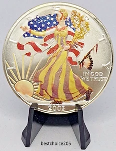 Silver Coin: 2003 American Eagle in Color Indian Headdress- 1oz Fine Silver 0,99 - Bild 1 von 6