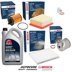 KIT DE SERVICIO DE FILTRO BOSCH COMPLETO PARA FORD FIESTA 1.5 TDCi MK7 2012 y aceite 5 L - Imagen 1 de 1