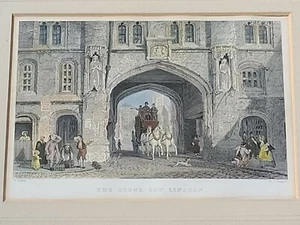 Antique Color Engraving The Stone Bow, Lincoln FJ Havell T. Allom Framed - Picture 1 of 12