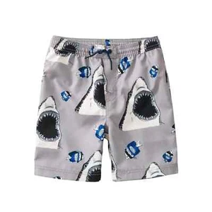 NWT TEA COLLECTION Gray Shark Snack Swim Trunks Shorts Size Boys 6 - Picture 1 of 4