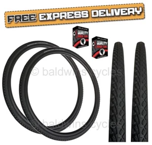 PAIR Impac TOURPAC 700 x 35c Semi Slick Hybrid Trekking Touring Bike TYRES TUBES - Picture 1 of 13