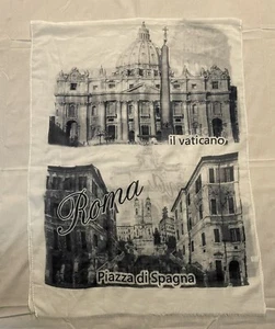 Rome/Roma White & Black Landmark Scarf 6 Feet Long X 27” Wide - Picture 1 of 4