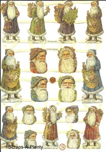 German Embossed SILVER GLITTER Scrap Die Cut - Christmas Santa's WOW EF7304G - Picture 1 of 1