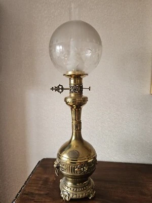 Lampada da Terra Ad Olio Elettrificata Vintage - Immagine 1 di 4