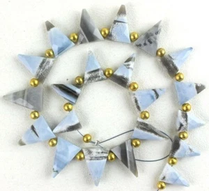 AAA Quality 21 Pieces Natural Bolder Opal Triangle Beads 9x12-12x18 MM - Picture 1 of 3