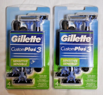 Gillette Custom Plus 3 Sensitive 2X 4 Razors - Image 1 of 3