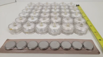 36pc Battery Operated Flameless Plastic Floating Tealight Candles 1" x 1-1/8" - Image 1 of 4