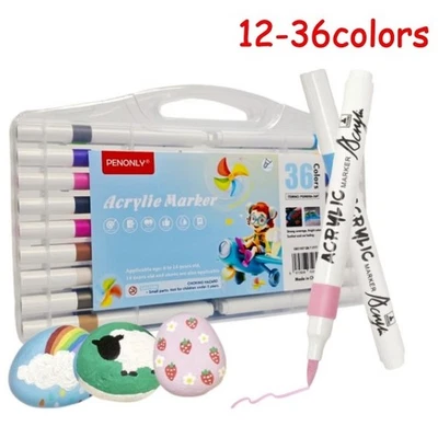 Acrylstifte 48 Farben Wasserfest für Stein Glas Keramik Holz Leinwand Metall DIY - Bild 1 von 4