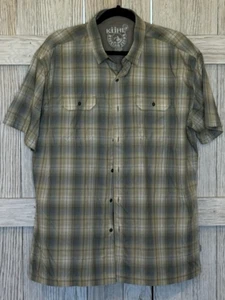 Kuhl Hombre Mountain Grown Eluxur Talla XL Abotonada Manga Corta Verde Cuadros - Imagen 1 de 6