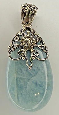 DOUG PAULUS DP QVC India PLATA ESTERLINA 925 JADE Aventurina PIEDRA COLGANTE Foto 1 de 4