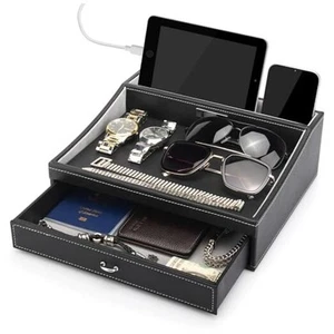 Baoyun Gifts for Dad Nightstand Organizer, Mens Jewelry Box Organizer, Mens - Picture 1 of 8