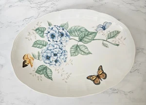 LENOX BUTTERFLY MEADOW LARGE 16" SERVING PLATTER BUTTERFLY SERVING PLATE #87K - Picture 1 of 9