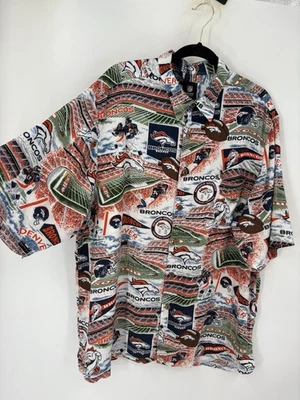 Camisa Denver Broncos Hawaiana Estilo De Colección Historia Clásica Estampado XXL Foto 1 de 4