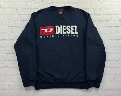 VTG Y2K Diesel Denim Division Crewneck Sweater Blue - Size Medium Mens - Image 1 of 4