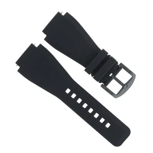 24MM RUBBER BAND STRAP FOR BELL ROSS BR-01-BR-03 WATCH BLACK BUCKLE - Picture 1 of 5