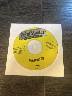 Vintage Print Master Publishing Suite 7.0 PC Software WINDOWS 95 98 NT 4.0 New - Image 1 of 2
