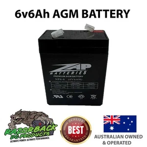 6V 6AH Battery AGM/SLA Deep Cycle - same as 6V 4Ah, 4.5Ah, 5Ah Fast Post - Picture 1 of 3
