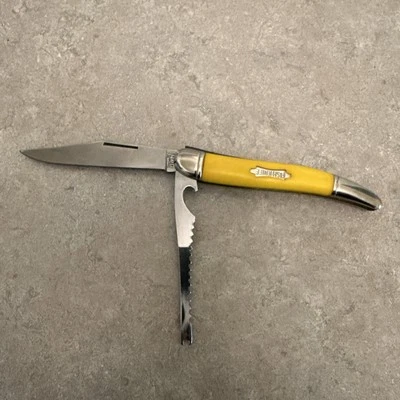 Imperial Ireland Fish Knife 2-Blade Yellow Handle Folding Pocket Knife - Image 1 of 4