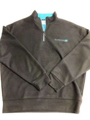 Sudadera Cinch Para Hombre XL Negra Cuarto Cremallera Forrada con Gofres Bordada MWK1019002 Foto 1 de 4