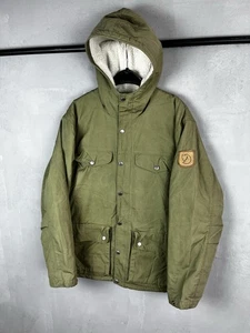 FJALLRAVEN G-1000 Greenland Men’s Winter Olive Jacket Hooded Sherpa - Picture 1 of 18